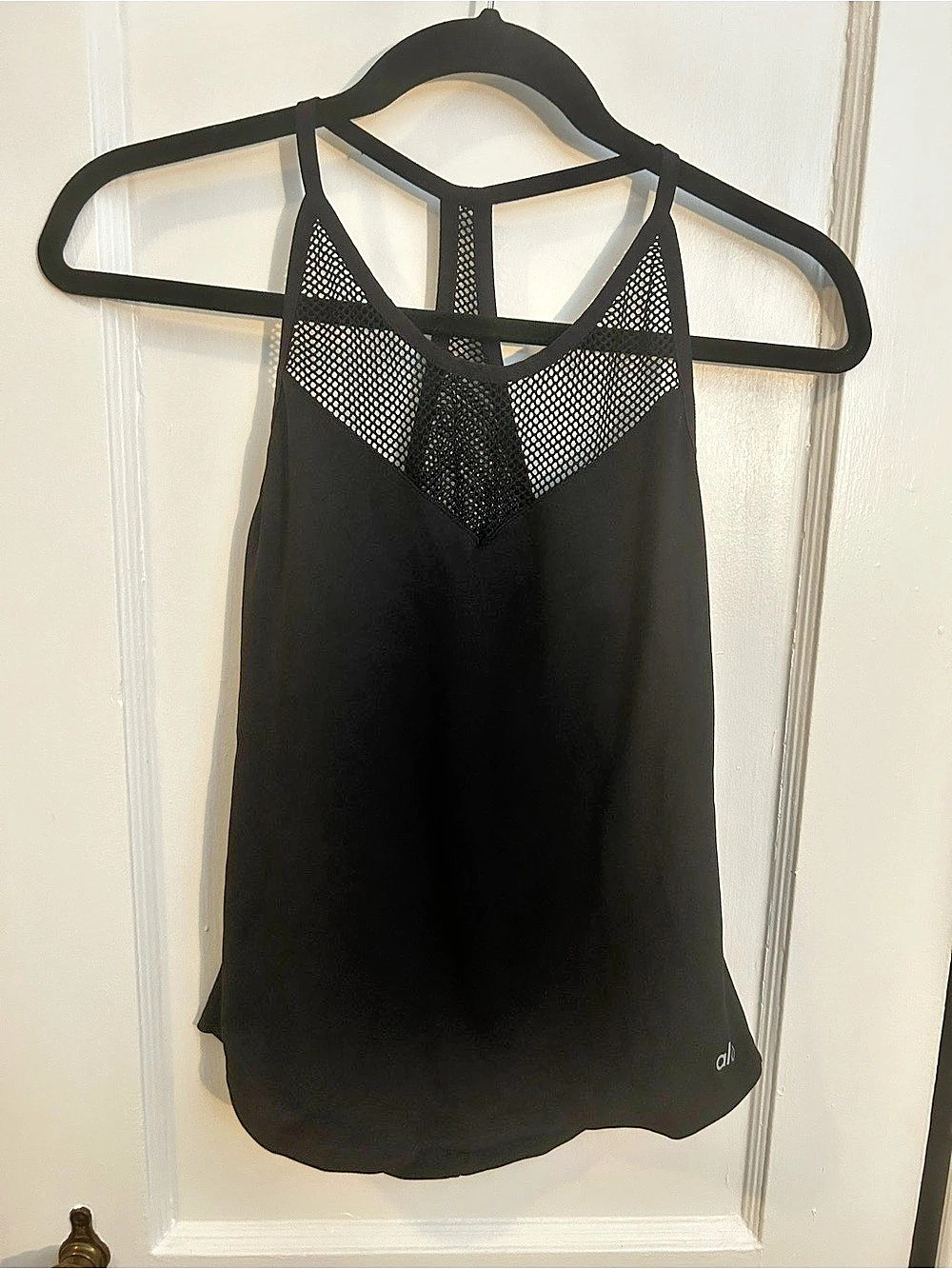 Alo Mesh Detail Tank Top in Black Small Like New
